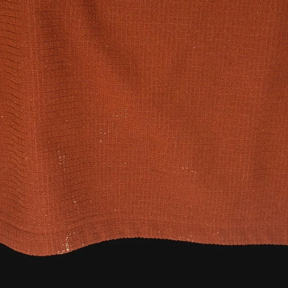 The North Face Mens XL 1/4 Zip Waffle Grid Fleece Pullover Sweater Rust Orange